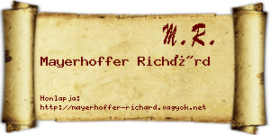 Mayerhoffer Richárd névjegykártya